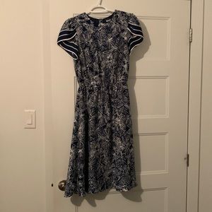 Blue and white dress